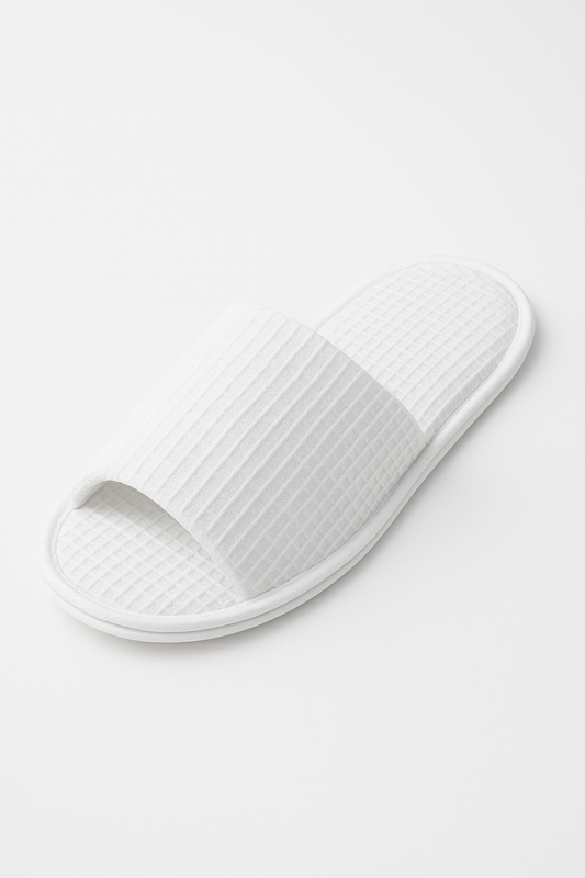 Open Toe Waffle Knit Disposable Slippers