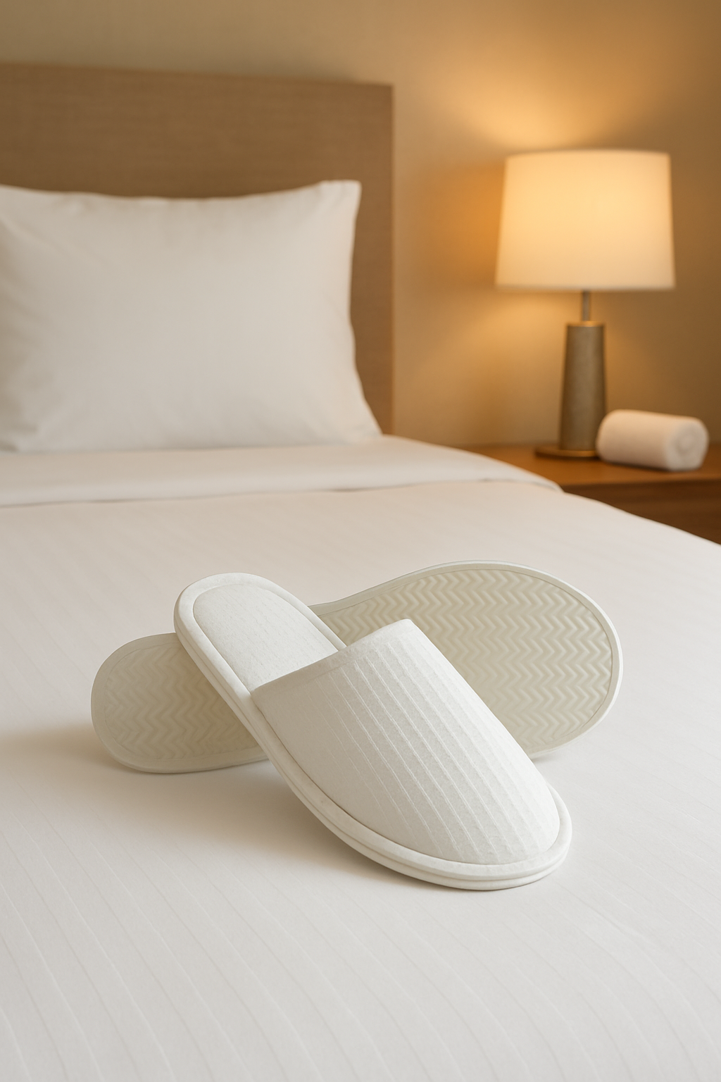 Waffle Knit Disposable Slippers