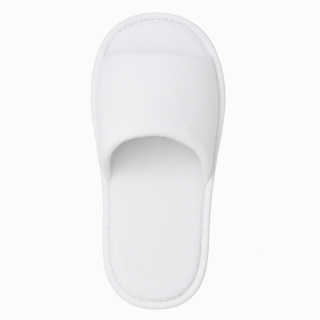 White Open Toe Slippers