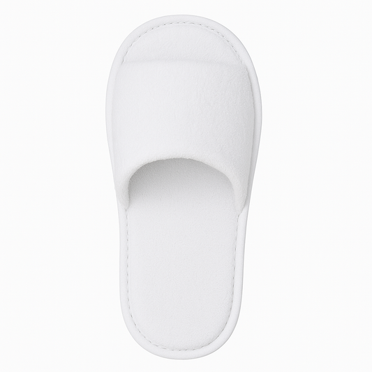 White Open Toe Slippers